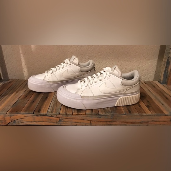 *NIKE* Court Legacy Lift Women's Triple White Platform Sneakers (Size 6.5) - Picture 16 of 16